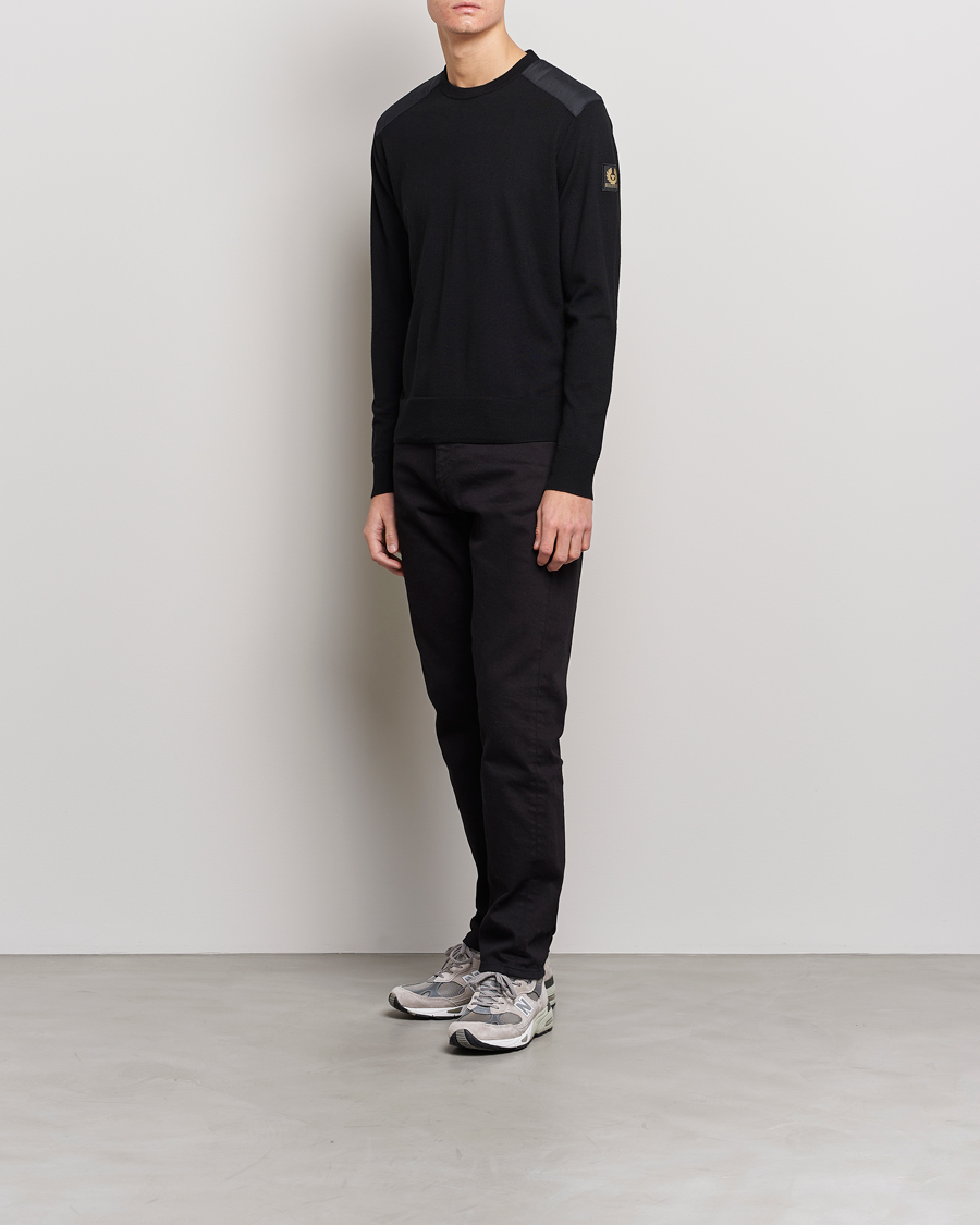 Mies | Puserot | Belstaff | Kerrigan Crew Neck Merino Sweatshirt Black