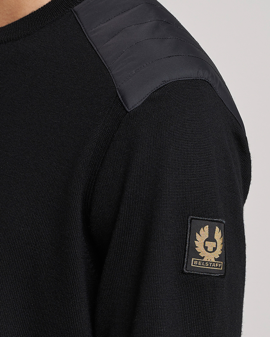 Mies | Puserot | Belstaff | Kerrigan Crew Neck Merino Sweatshirt Black
