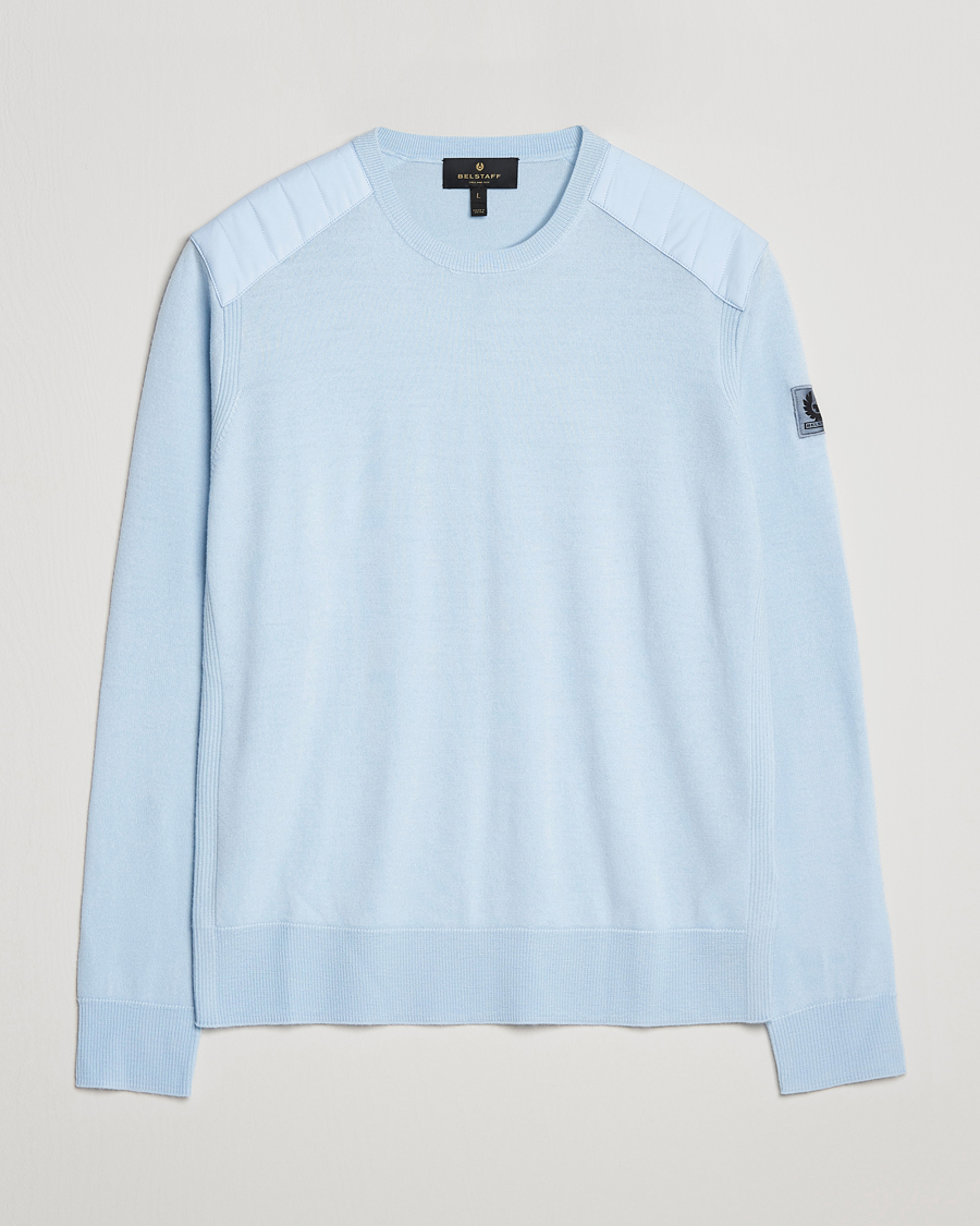 Mies | Puserot | Belstaff | Kerrigan Crew Neck Merino Sweatshirt Sky Blue
