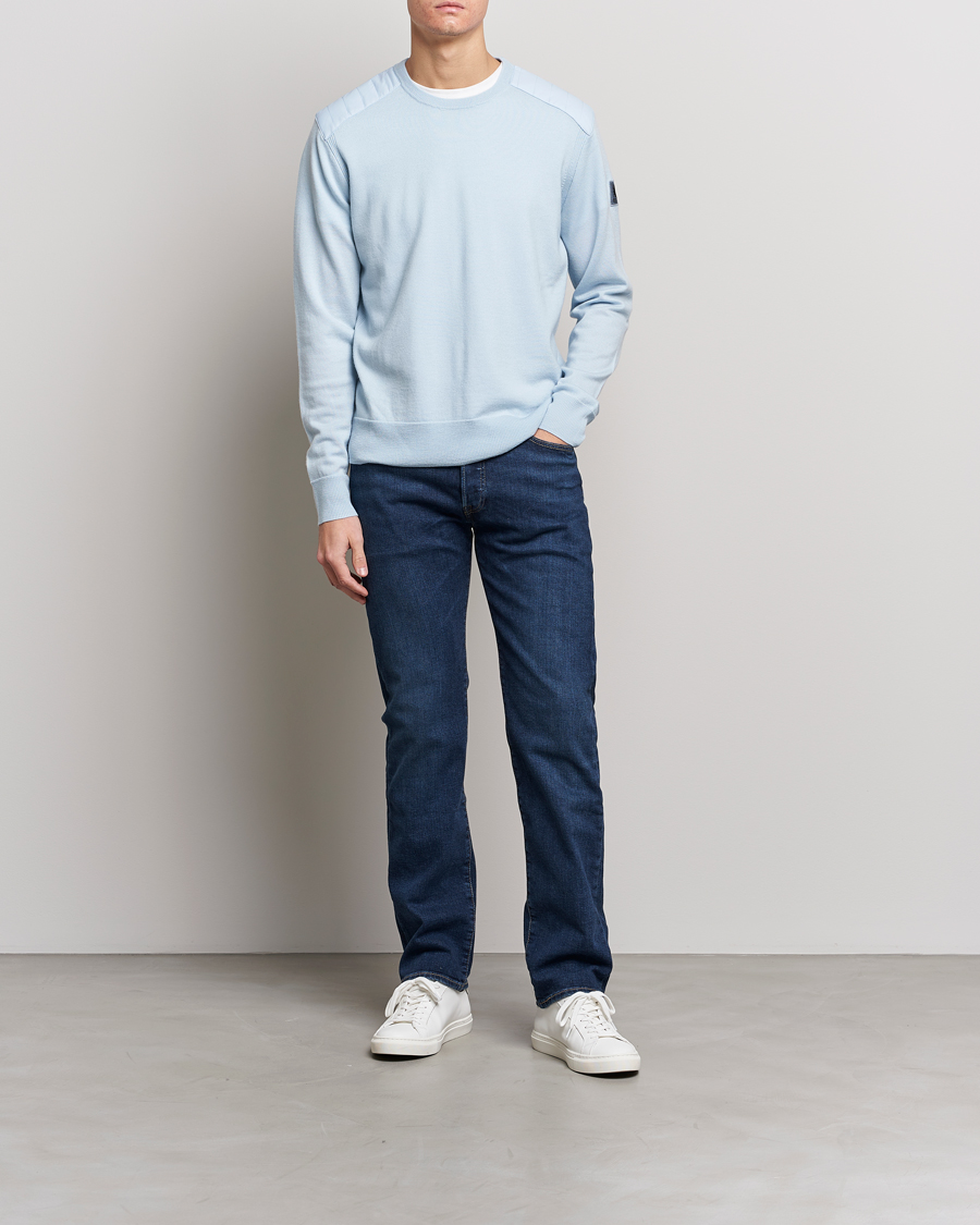 Mies | Puserot | Belstaff | Kerrigan Crew Neck Merino Sweatshirt Sky Blue