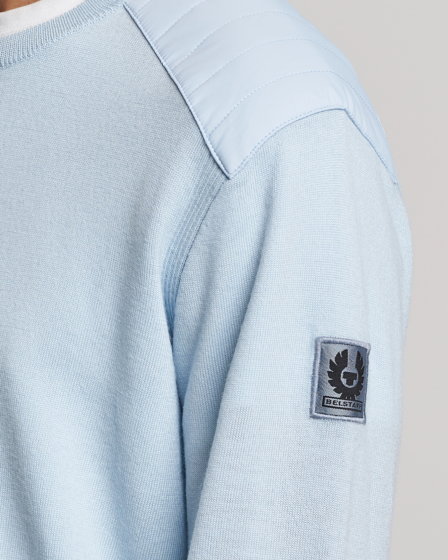 Mies | Puserot | Belstaff | Kerrigan Crew Neck Merino Sweatshirt Sky Blue