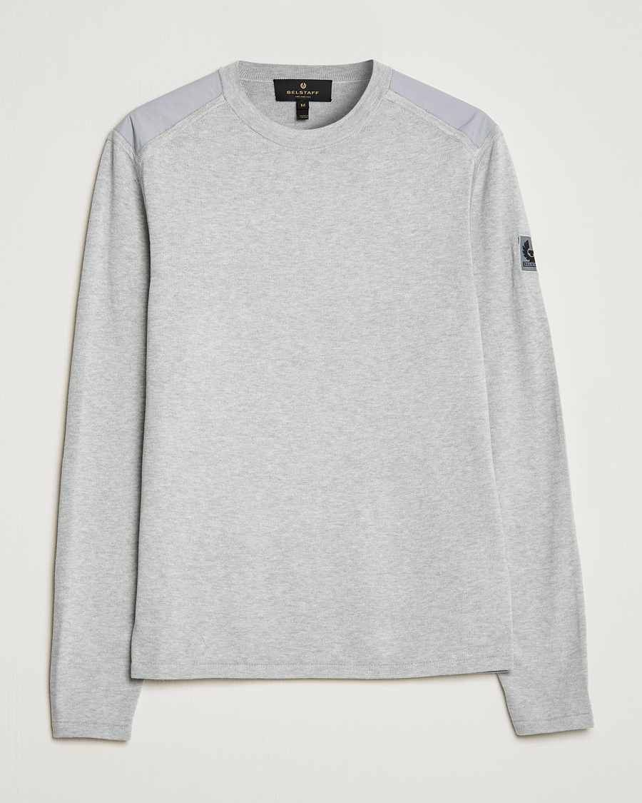 Mies | Puserot | Belstaff | Curve Cotton Crew Neck Old Silver Heather