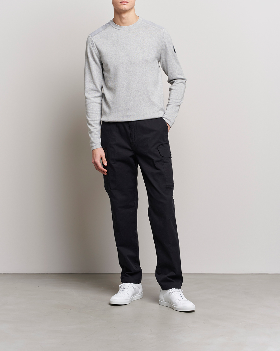 Mies | Puserot | Belstaff | Curve Cotton Crew Neck Old Silver Heather