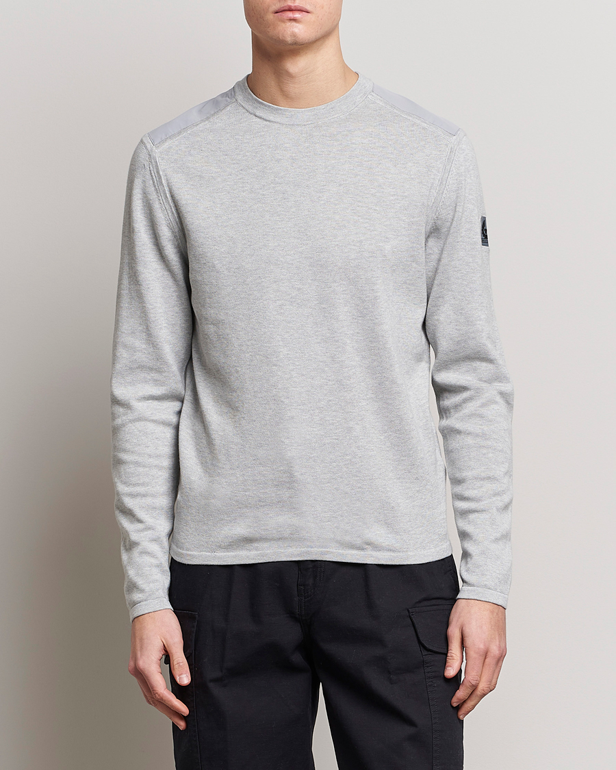 Mies |  | Belstaff | Curve Cotton Crew Neck Old Silver Heather