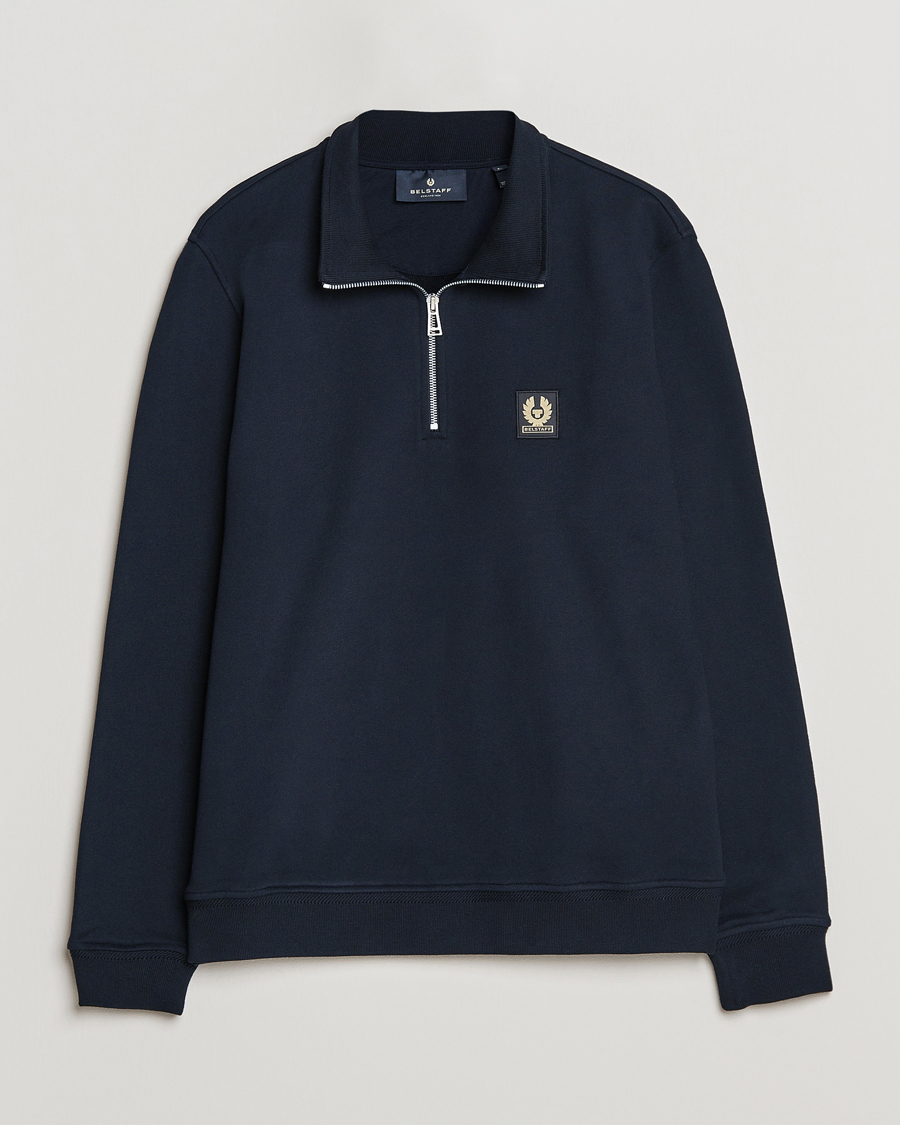 Mies | Puserot | Belstaff | Signature Half Zip Sweatshirt Dark Ink