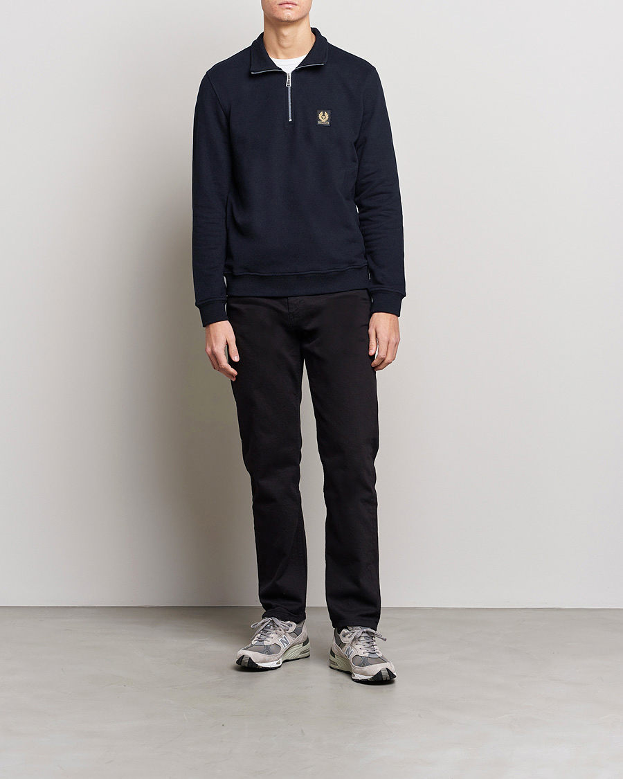 Mies | Puserot | Belstaff | Signature Half Zip Sweatshirt Dark Ink