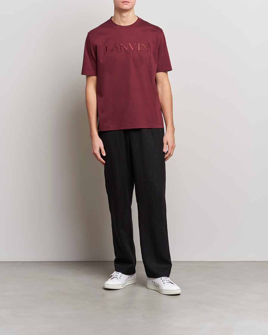 Mies | T-paidat | Lanvin | Embroidered Tonal Logo T-Shirt Burgundy