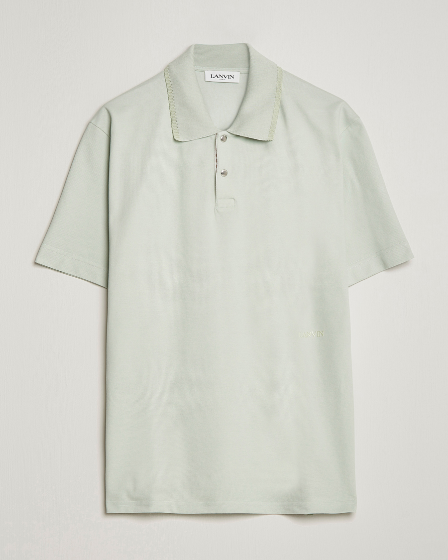 Mies | Pikeet | Lanvin | Embroidered Logo Polo Shirt Sage