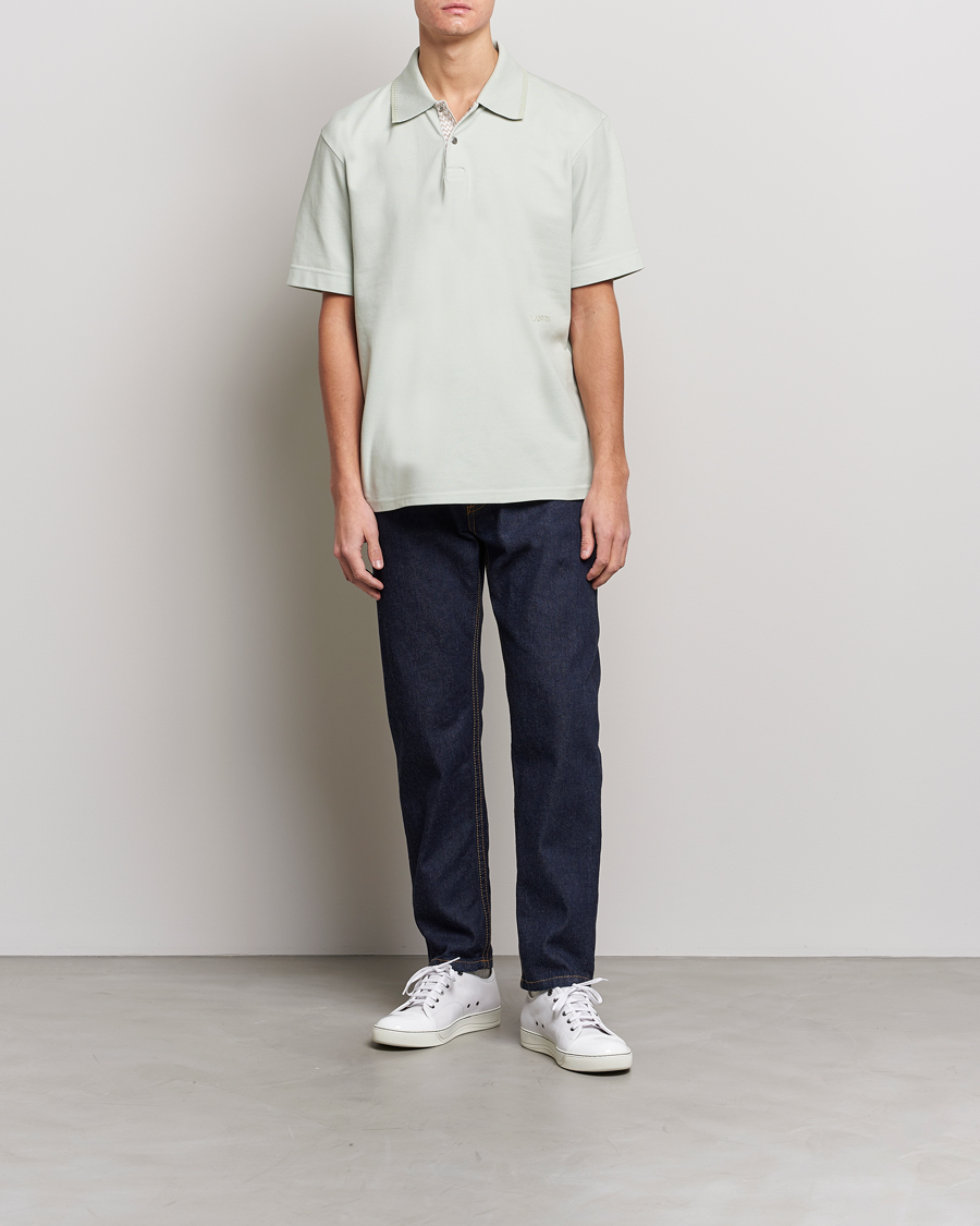 Mies | Luxury Brands | Lanvin | Embroidered Logo Polo Shirt Sage
