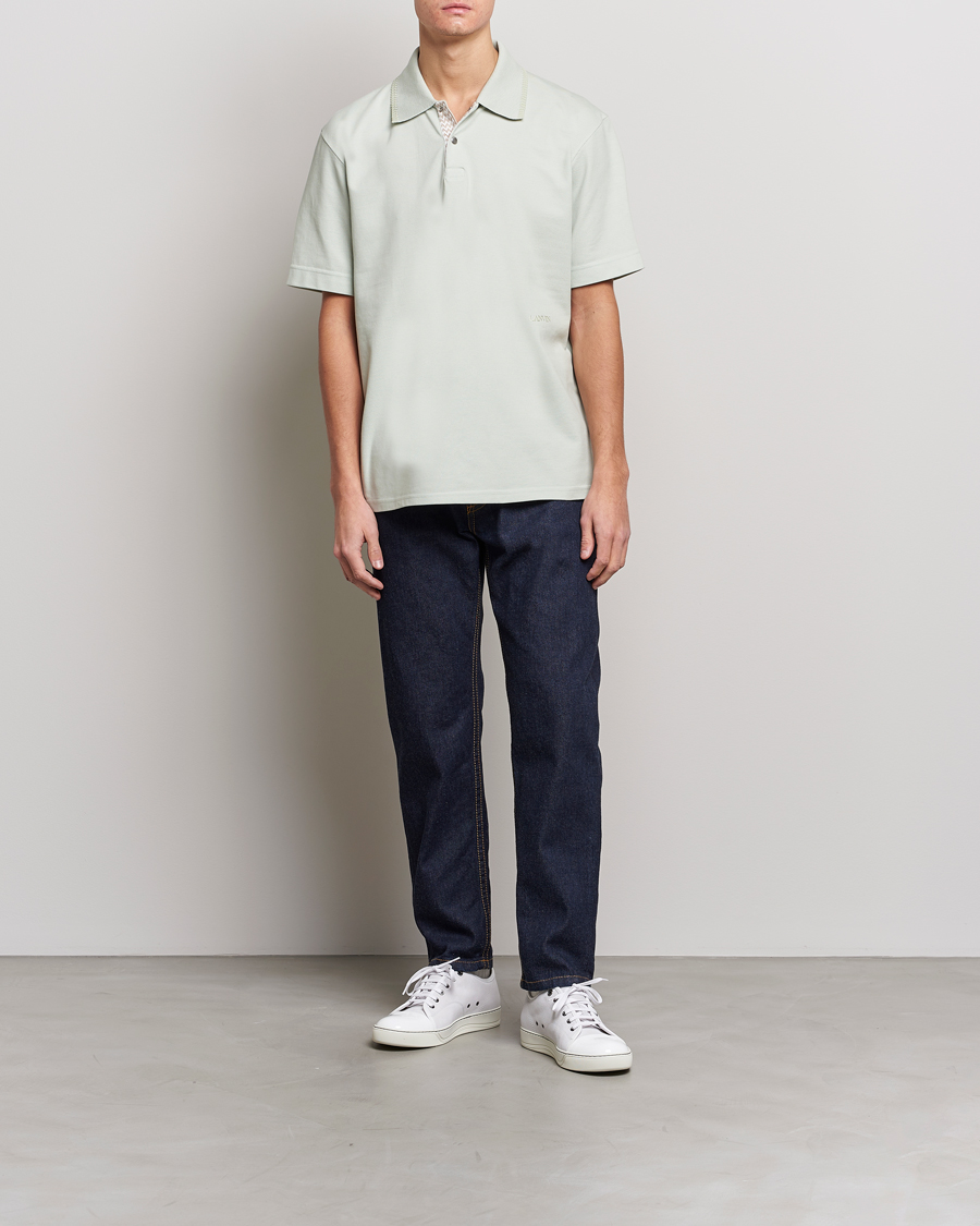 Mies | Pikeet | Lanvin | Embroidered Logo Polo Shirt Sage