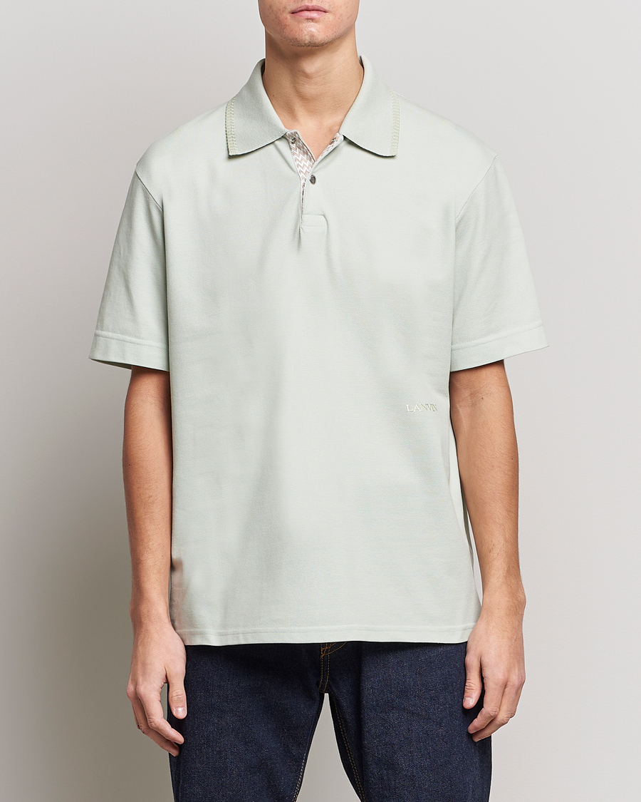 Mies |  | Lanvin | Embroidered Logo Polo Shirt Sage