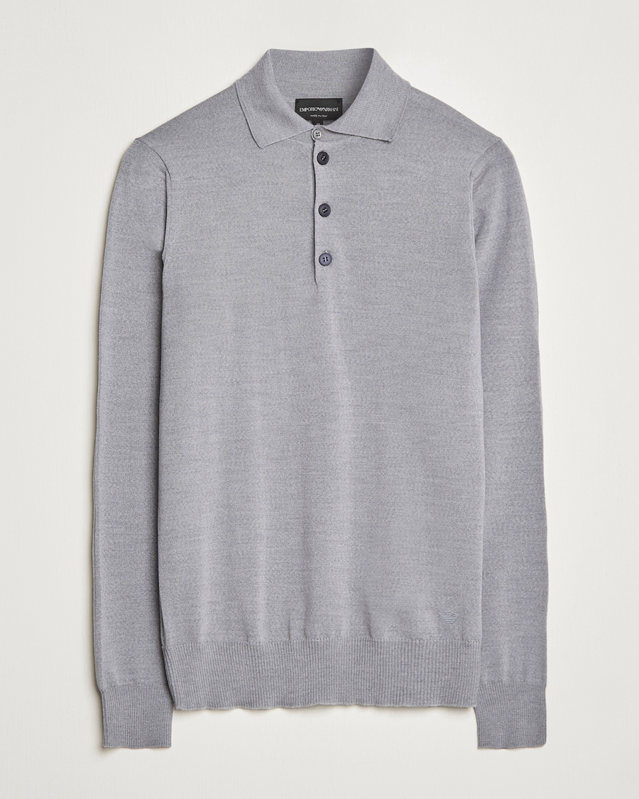 Mies | Puserot | Emporio Armani | Knitted Merino Pique Grey
