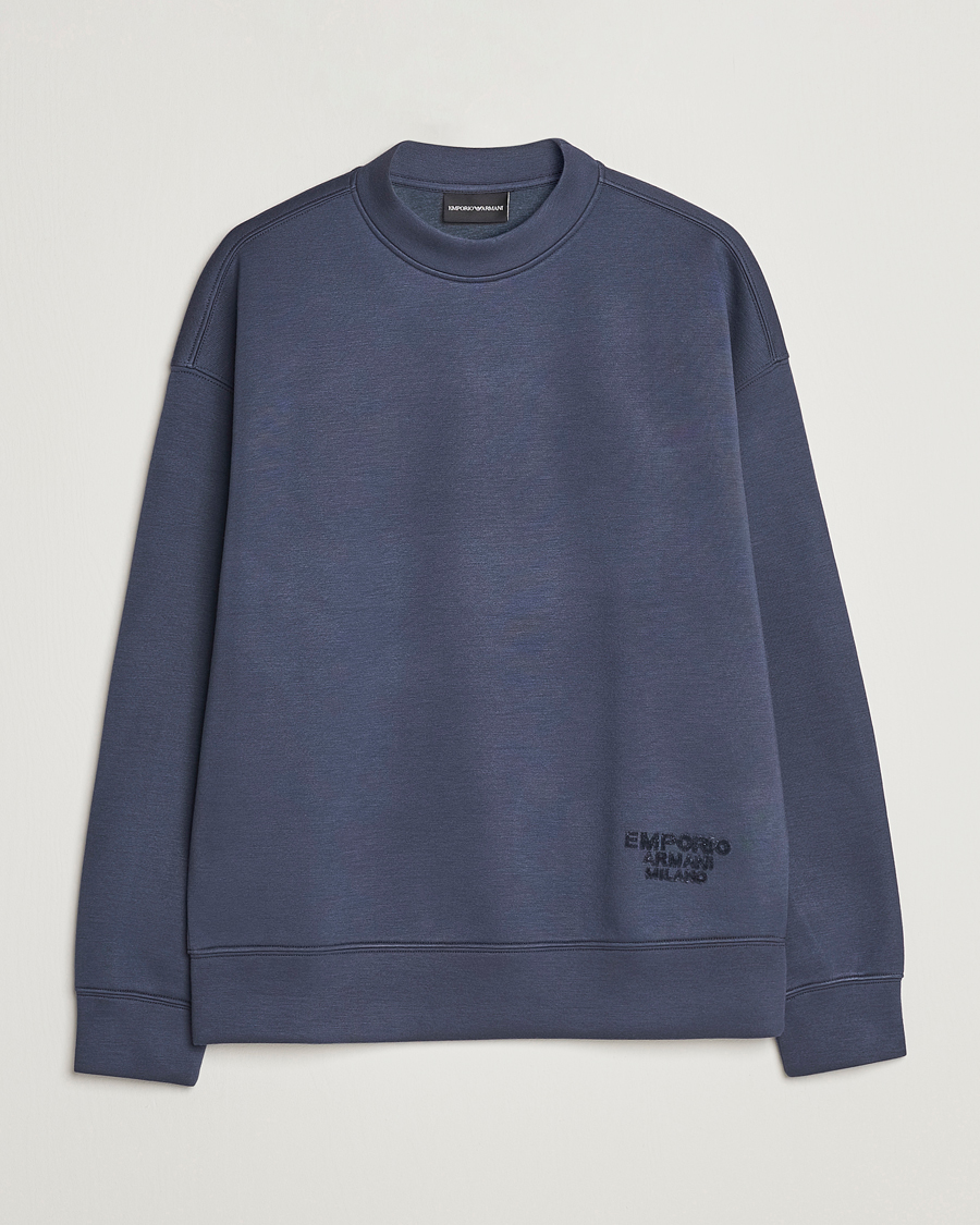 Mies | Puserot | Emporio Armani | Modal Sweat Crew Neck Blue Grey