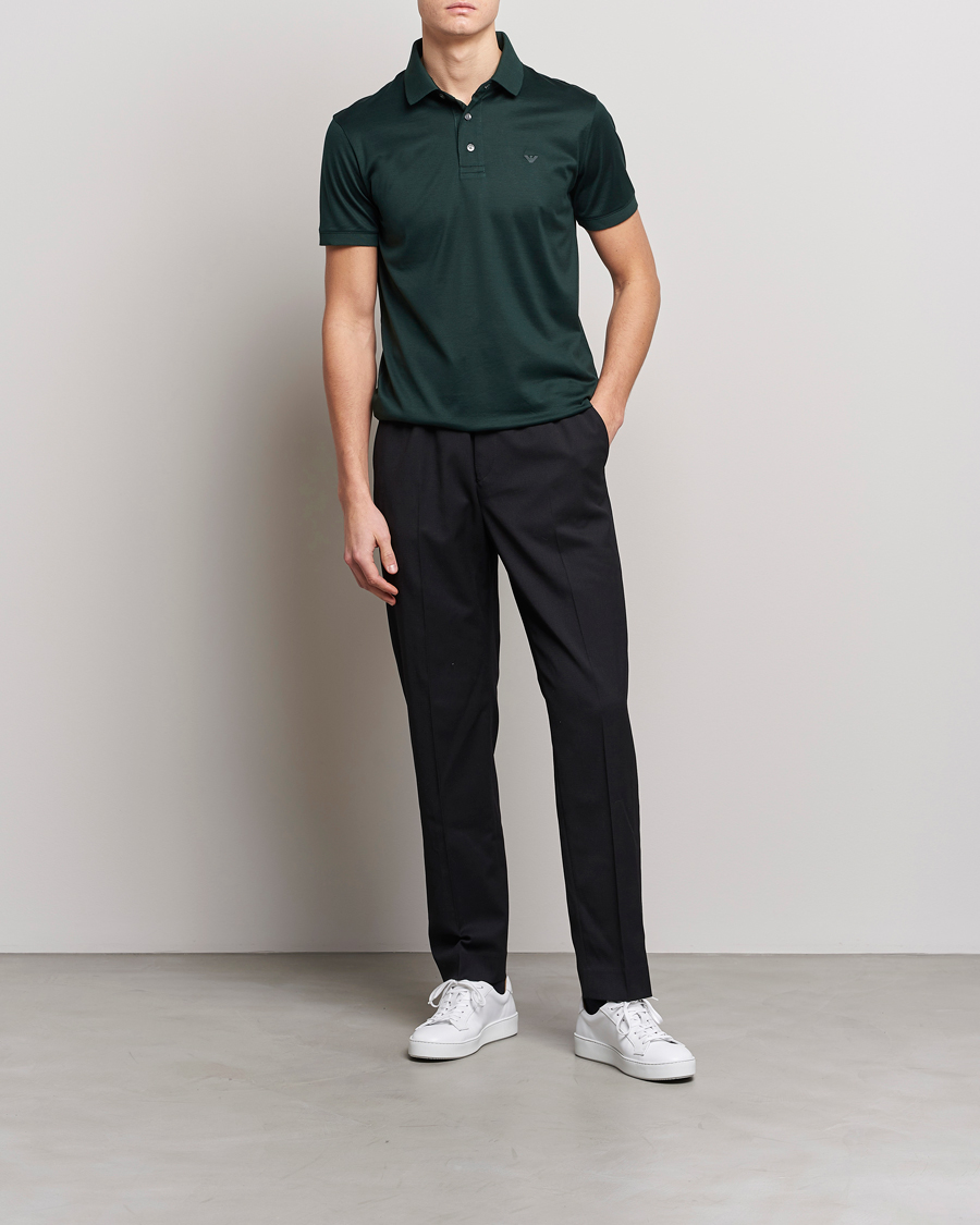 Mies | Pikeet | Emporio Armani | Cotton Tencel Polo Green