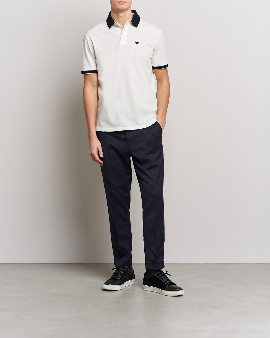 Mies | Pikeet | Emporio Armani | Contrast Polo White