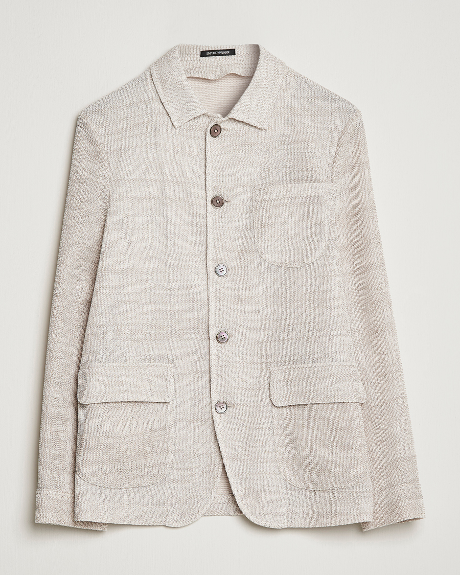 Mies | Pikkutakit | Emporio Armani | Cotton Knitted Jacket Sand