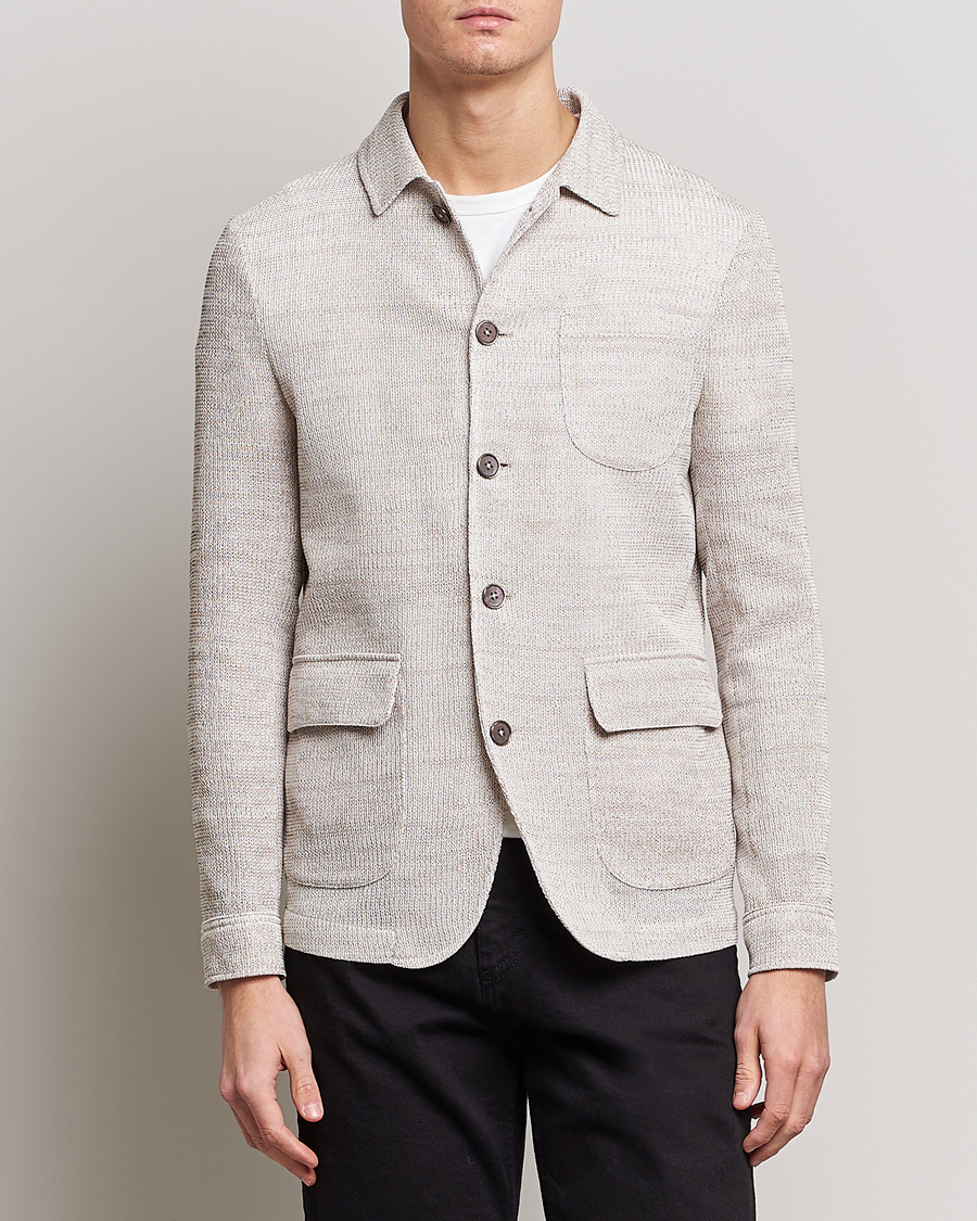 Mies | Pikkutakit | Emporio Armani | Cotton Knitted Jacket Sand