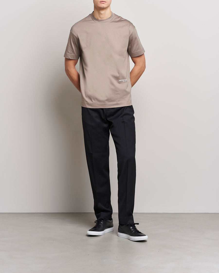 Mies | T-paidat | Emporio Armani | Cotton T-Shirt Beige