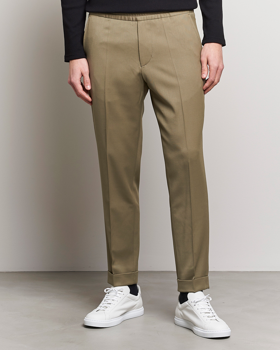 Mies | Kurenauhahousut | Filippa K | Terry Cropped Trousers Khaki