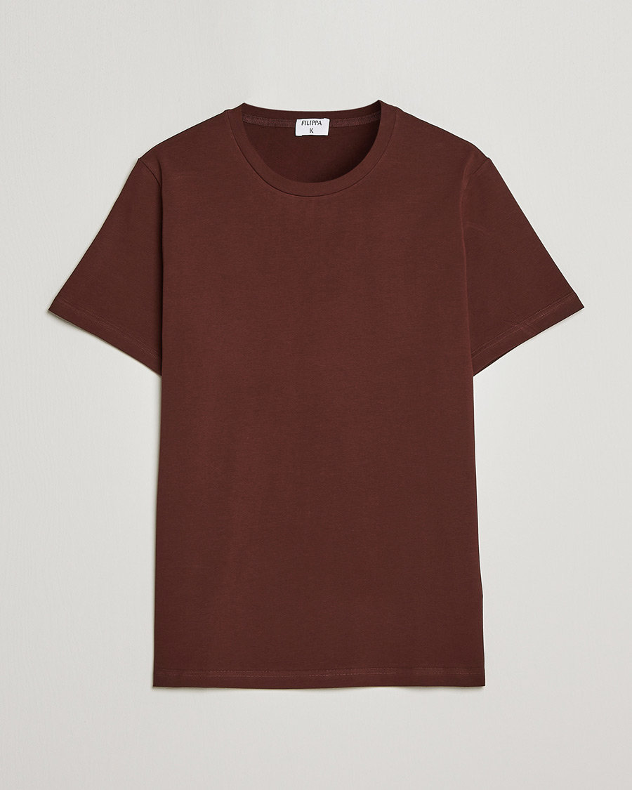 Mies | T-paidat | Filippa K | Stretch Cotton Tee Brown