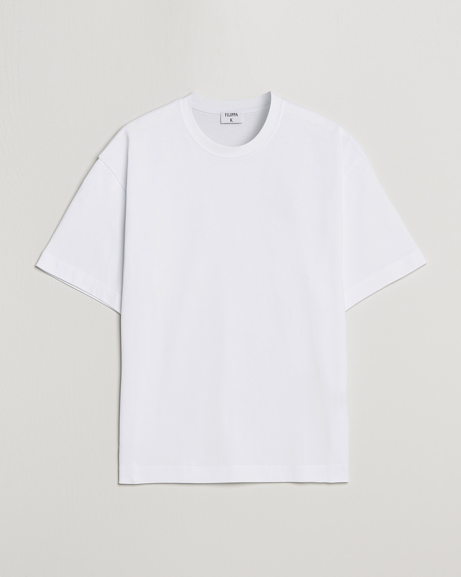 Mies | T-paidat | Filippa K | Heavy Cotton Crew Neck T-Shirt White
