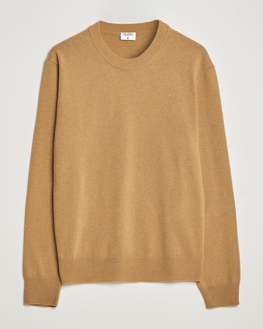 Mies | Puserot | Filippa K | Relaxed Wool Sweater Butterscotch