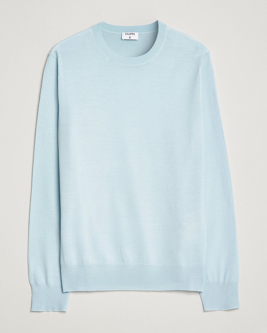 Mies | Puserot | Filippa K | Merino Sweater Aqua