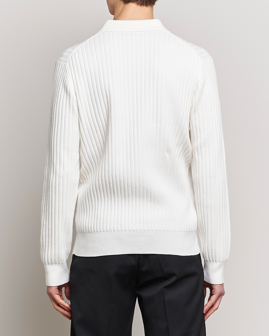 Mies | Puserot | Filippa K | Knitted Polo Shirt White