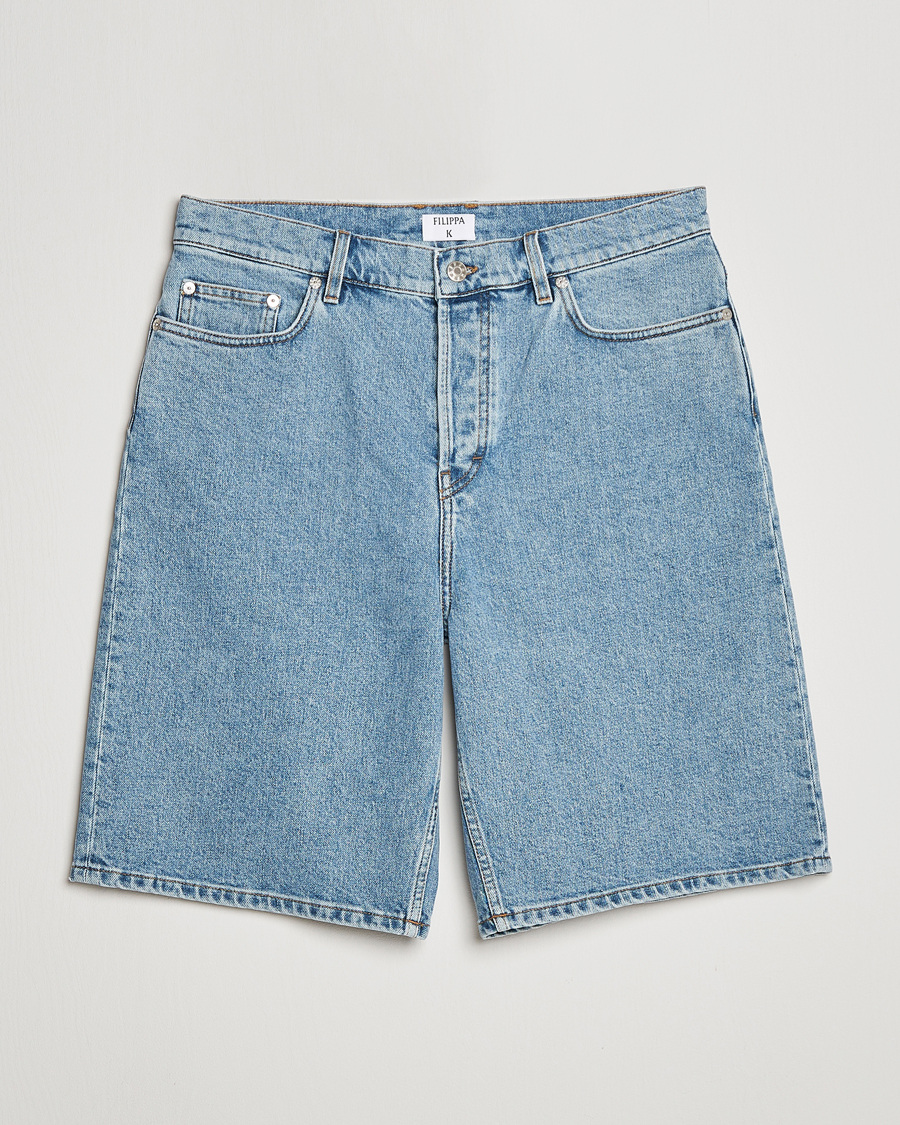Mies | Shortsit | Filippa K | Bermuda Denim Shorts Allover Stone