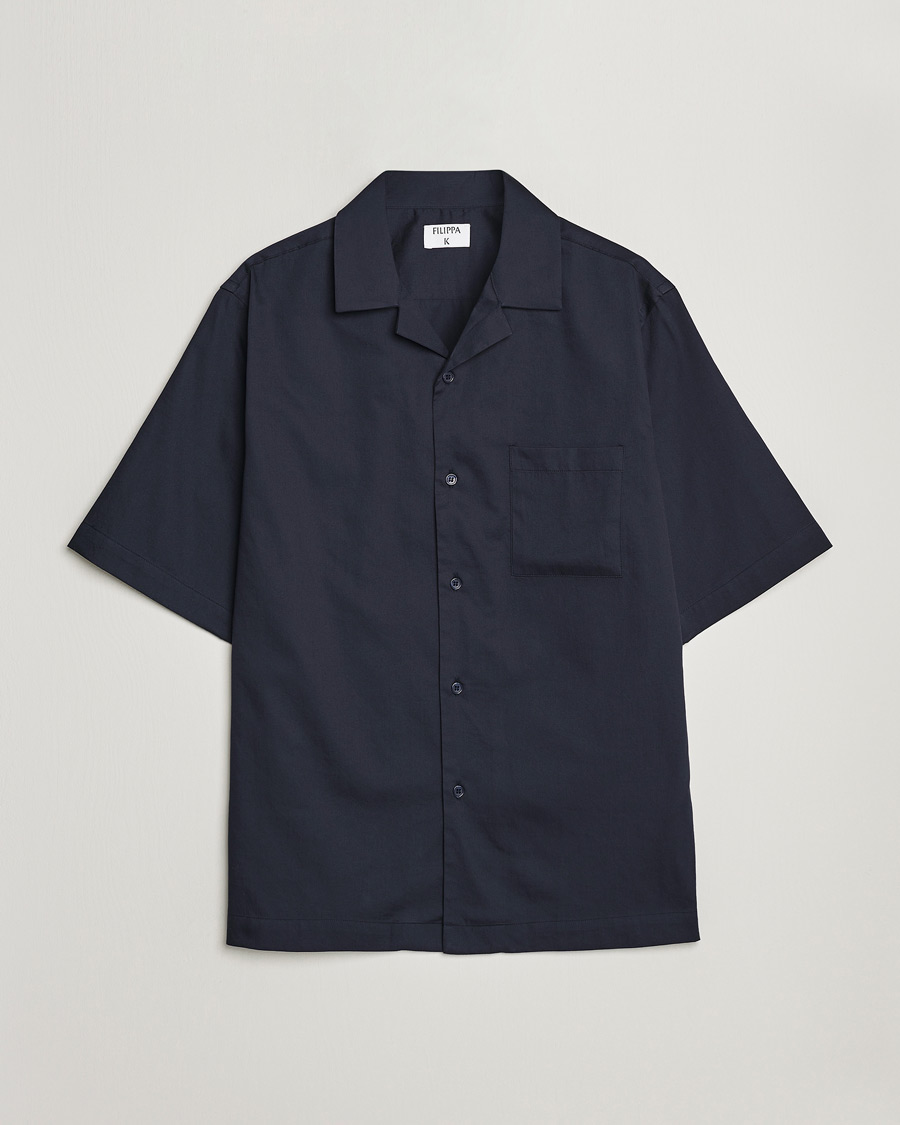Mies | Kauluspaidat | Filippa K | Lounge Short Sleeve Shirt Night Blue