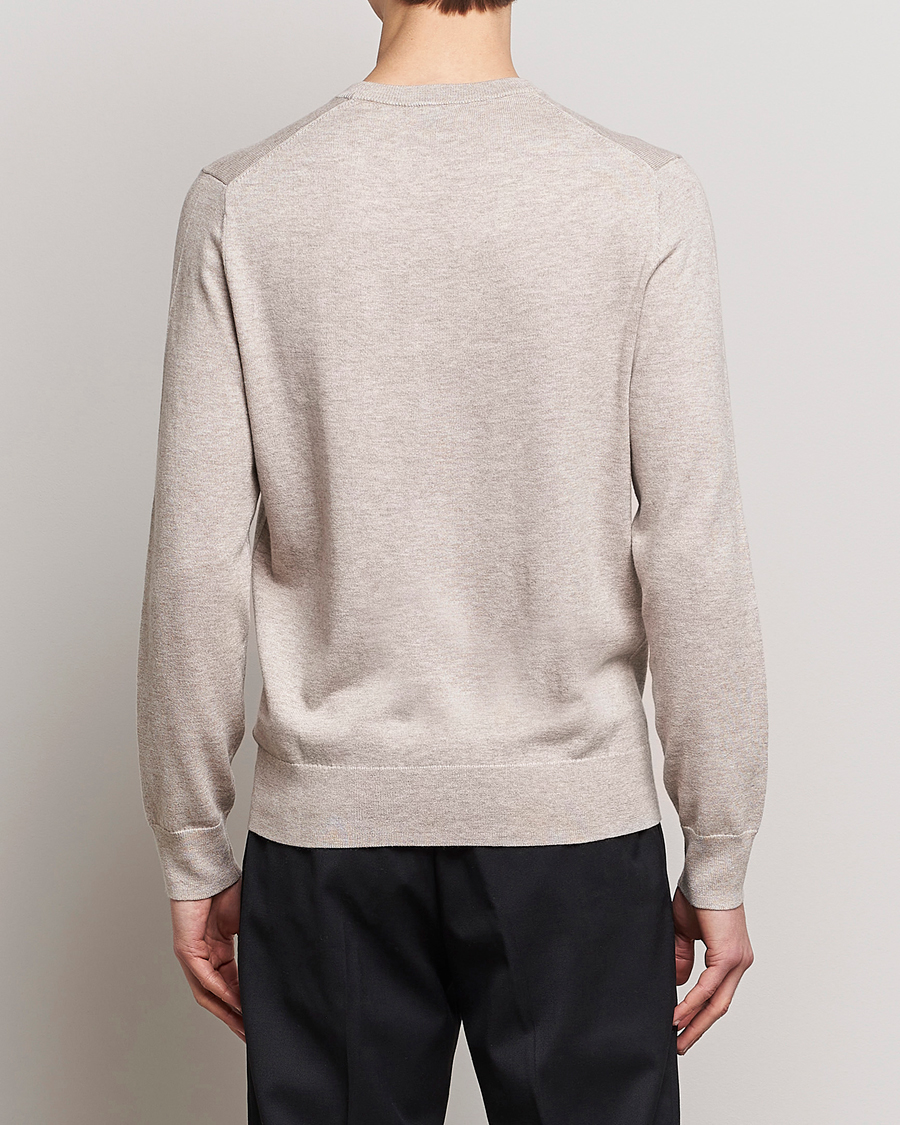 Mies | Puserot | Filippa K | Cotton Merino Sweater Beige Melange