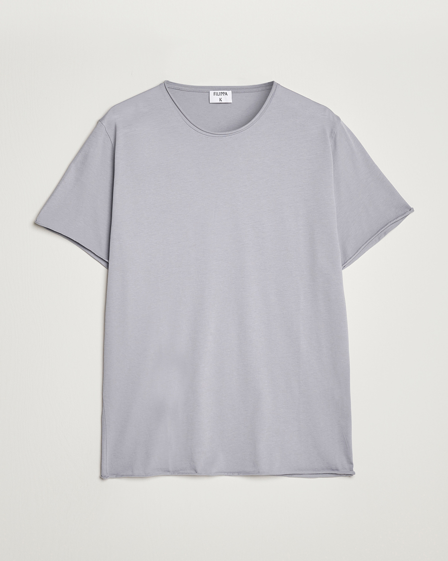 Mies | T-paidat | Filippa K | Roll Neck Crew Neck Tee Fog Blue