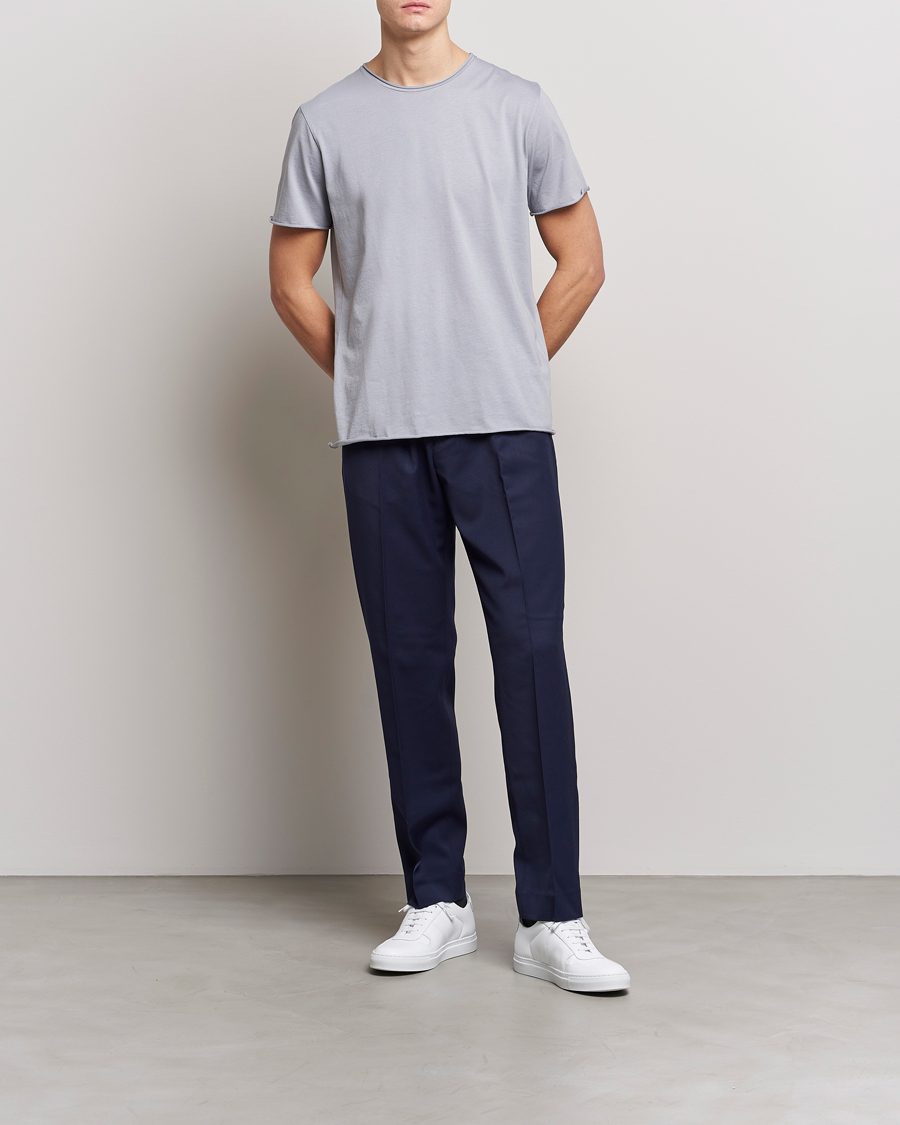 Mies | T-paidat | Filippa K | Roll Neck Crew Neck Tee Fog Blue