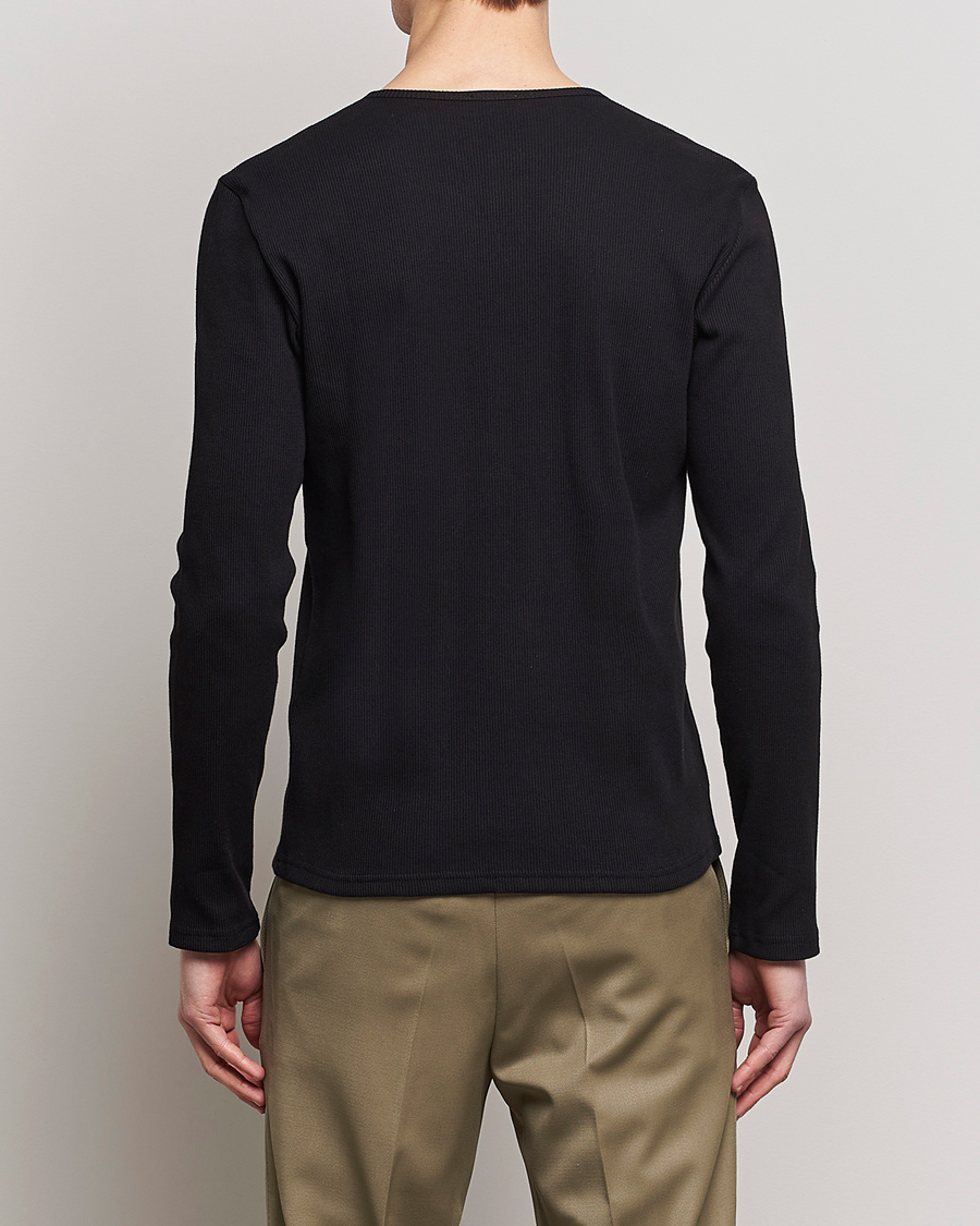 Mies | Puserot | Filippa K | Rib Henley Black