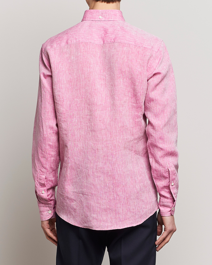 Mies | Kauluspaidat | Eton | Slim Fit Linen Shirt Pink