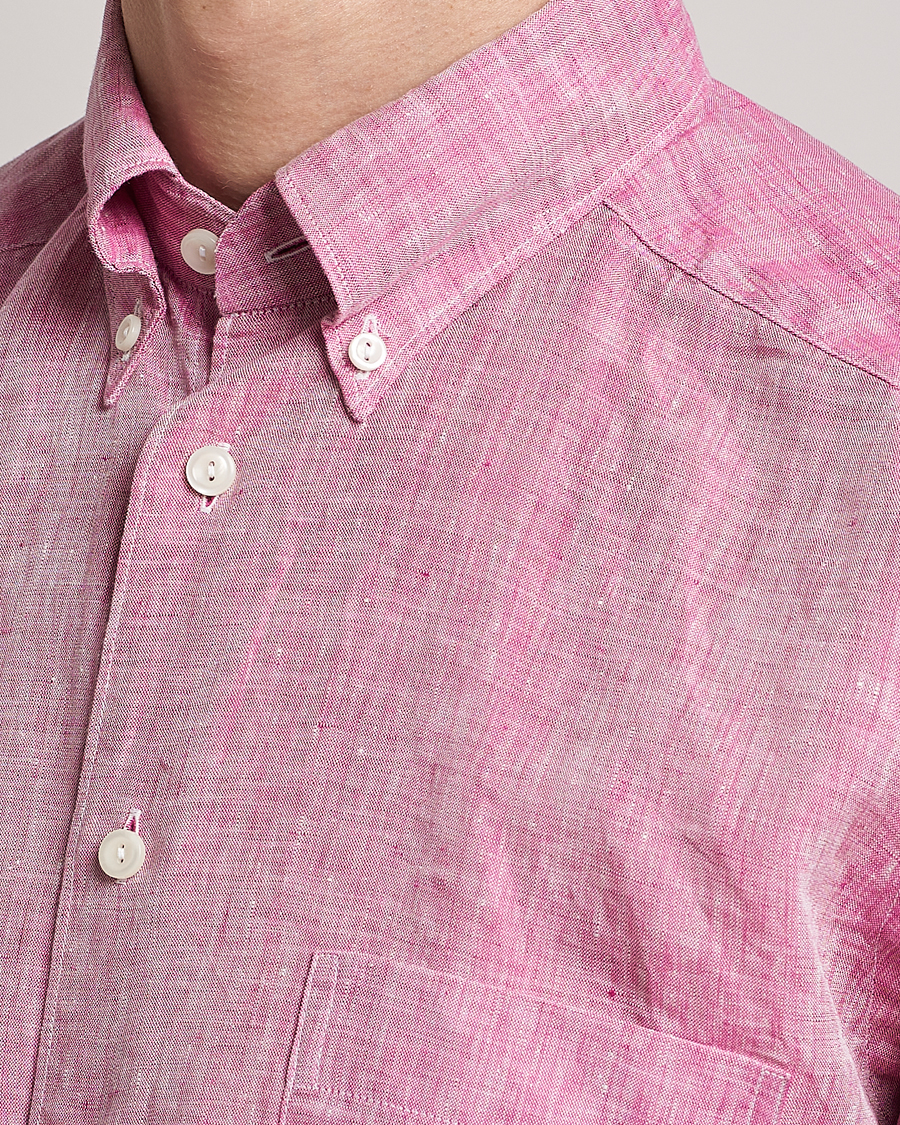 Mies | Kauluspaidat | Eton | Slim Fit Linen Shirt Pink