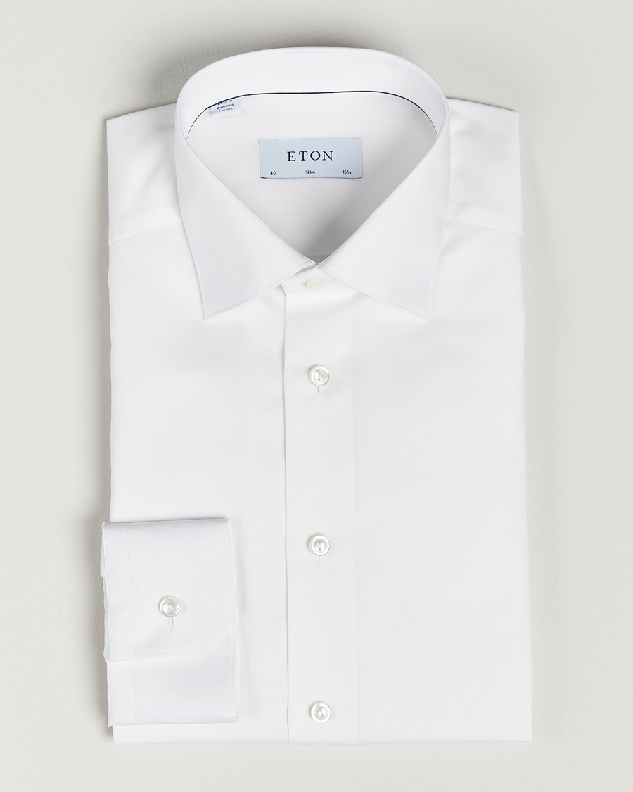 Mies | Kauluspaidat | Eton | Fine Pique Shirt White