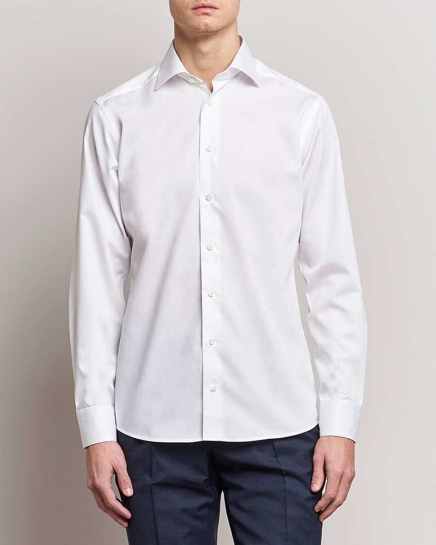 Mies | Pikee-paidat | Eton | Fine Pique Shirt White