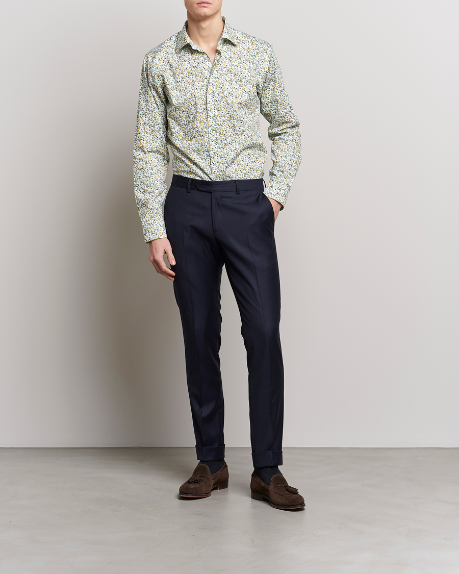 Mies | Kauluspaidat | Eton | Signature Twill Slim Fit Shirt Lemon Print
