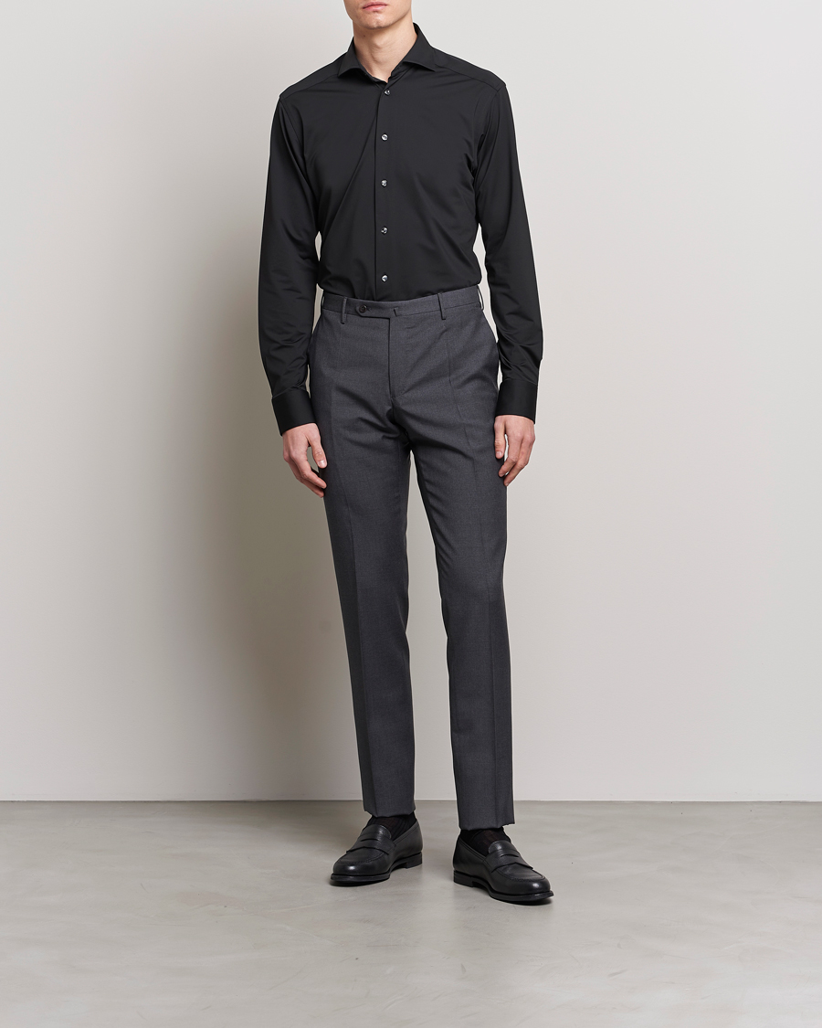 Mies | Kauluspaidat | Eton | Slim Fit Four Way Stretch Shirt Black
