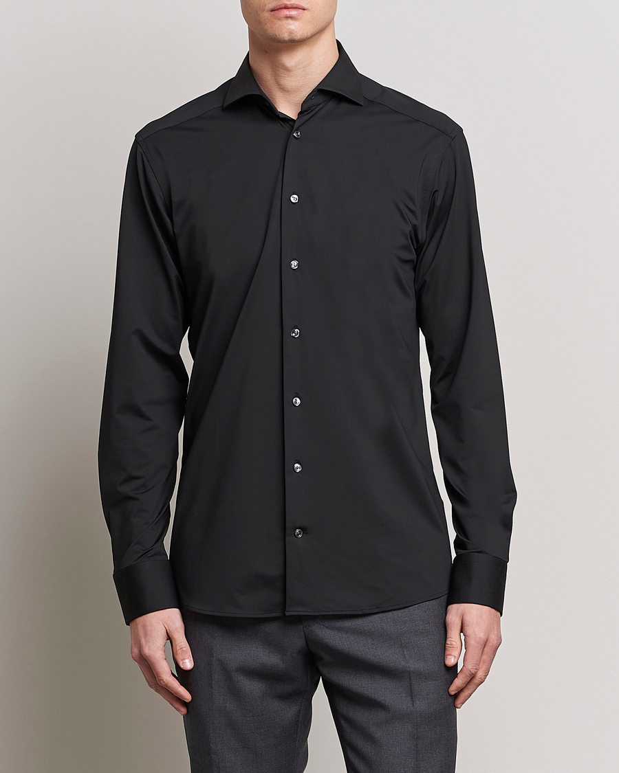 Mies | Kauluspaidat | Eton | Slim Fit Four Way Stretch Shirt Black