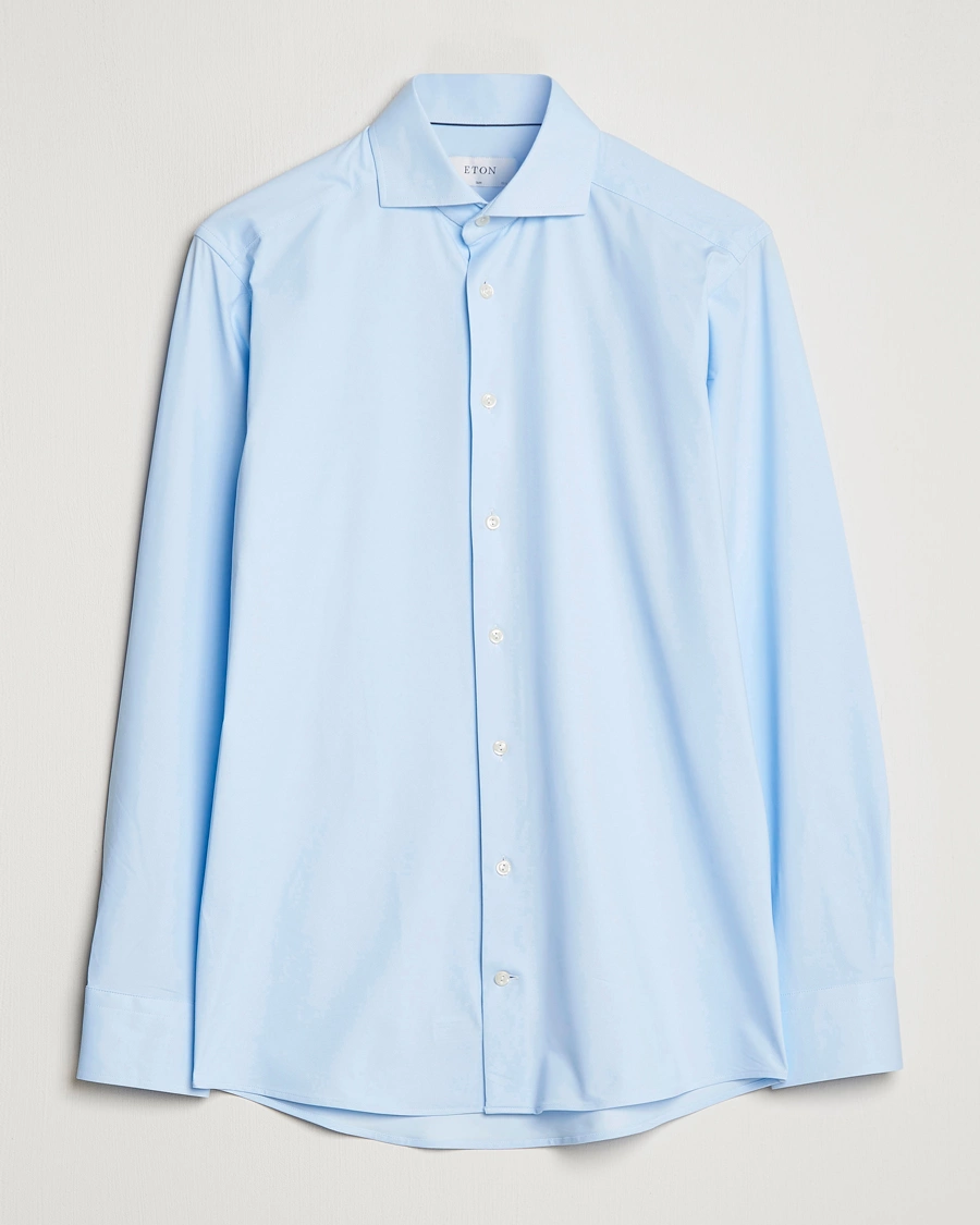 Mies | Kauluspaidat | Eton | Slim Fit Four Way Stretch Shirt Light Blue