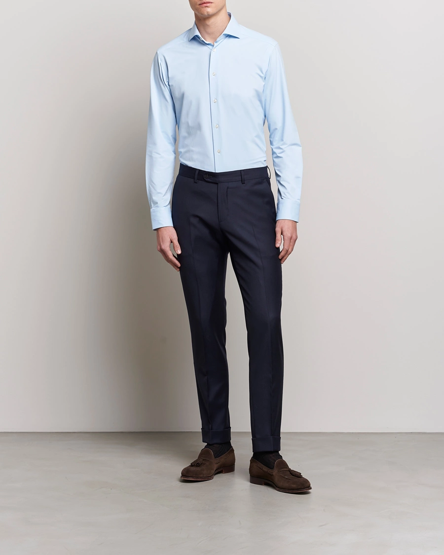 Mies | Kauluspaidat | Eton | Slim Fit Four Way Stretch Shirt Light Blue