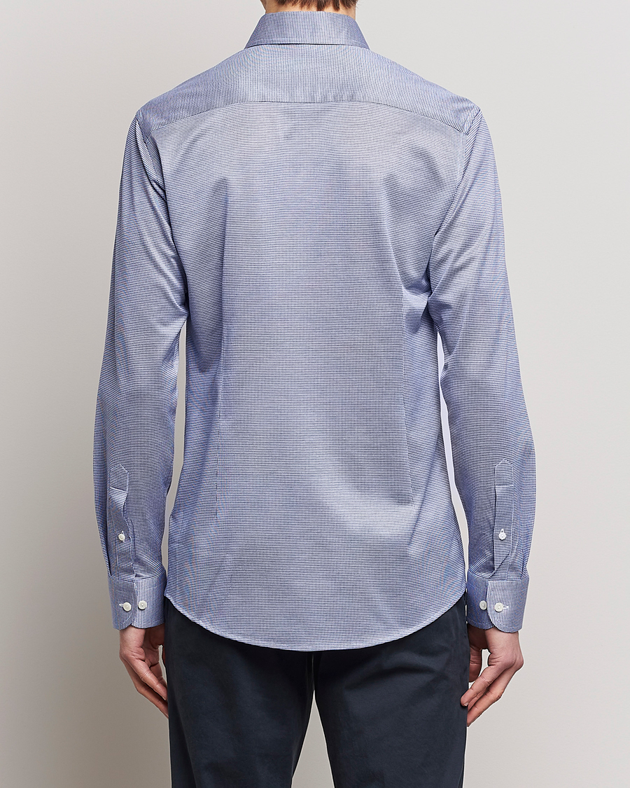 Mies | Kauluspaidat | Eton | Filo Di Scozia King Knit Shirt Mid Blue