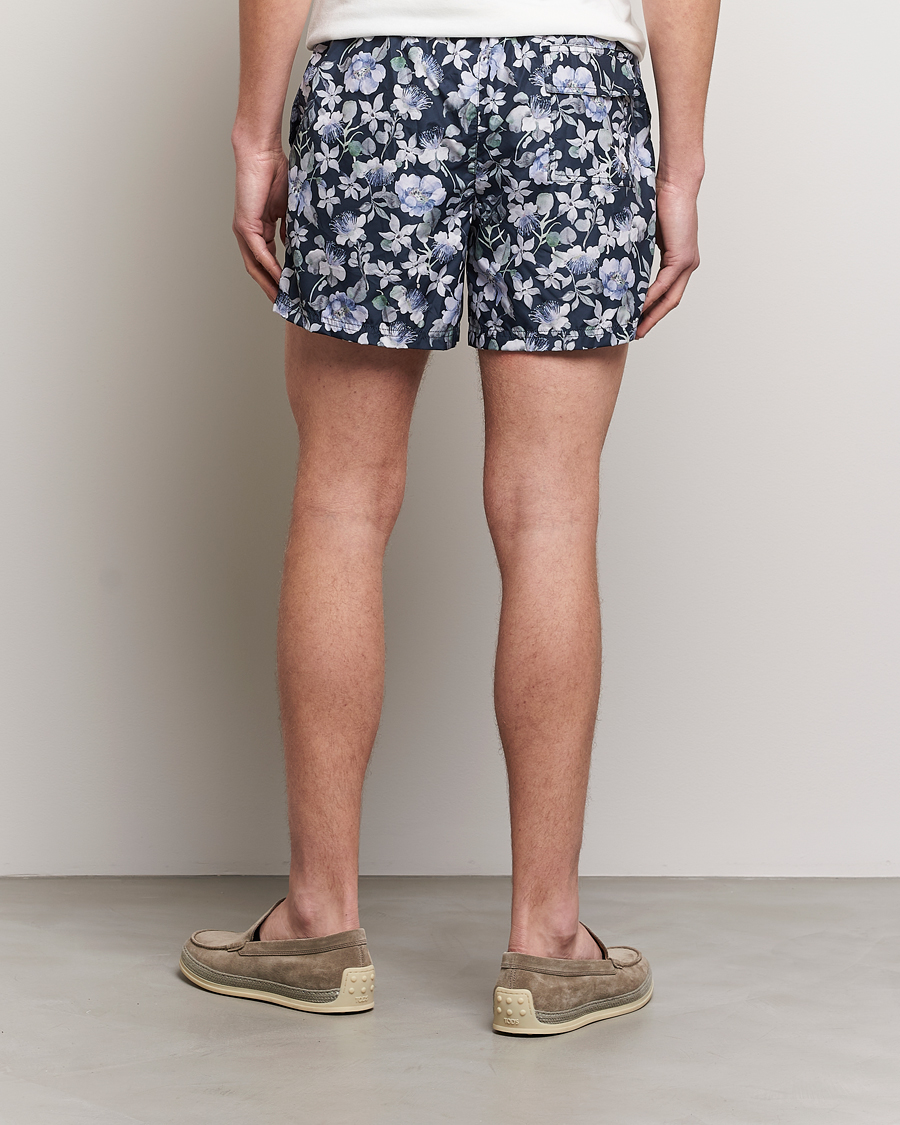 Mies | Uimahousut | Eton | Floral Swim Shorts Navy Blue