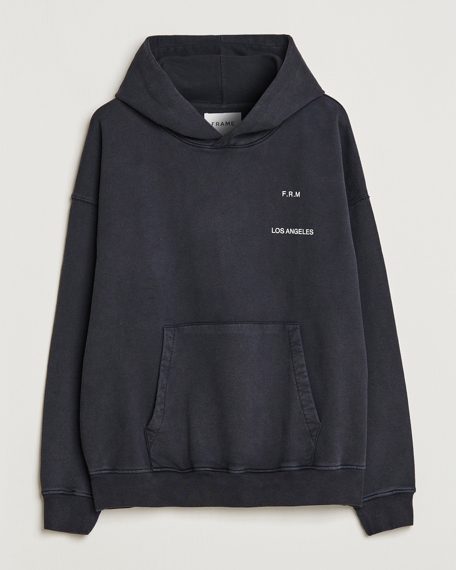 Mies | Puserot | FRAME | Faded Washed Coton Hoodie Black