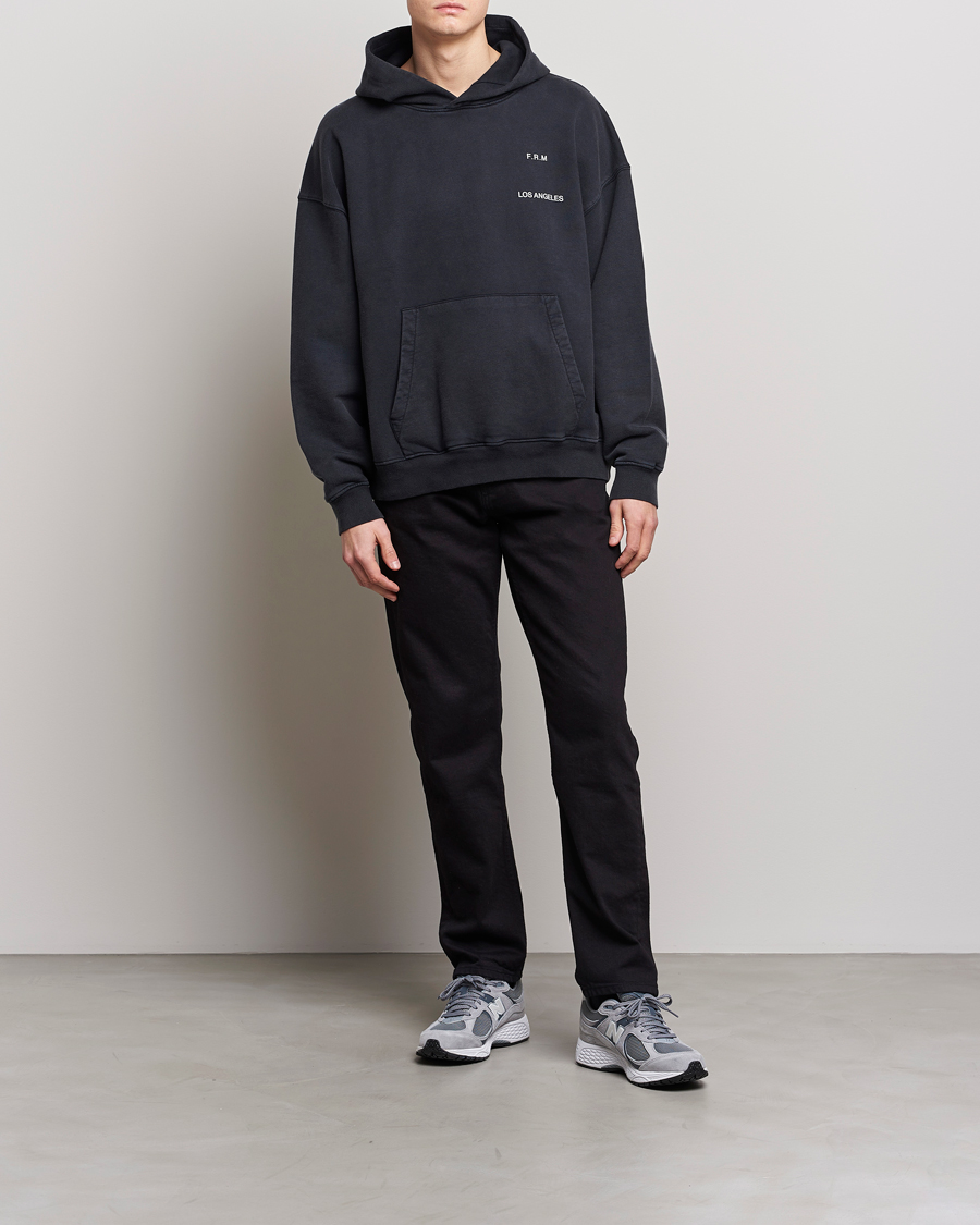 Mies | Puserot | FRAME | Faded Washed Coton Hoodie Black