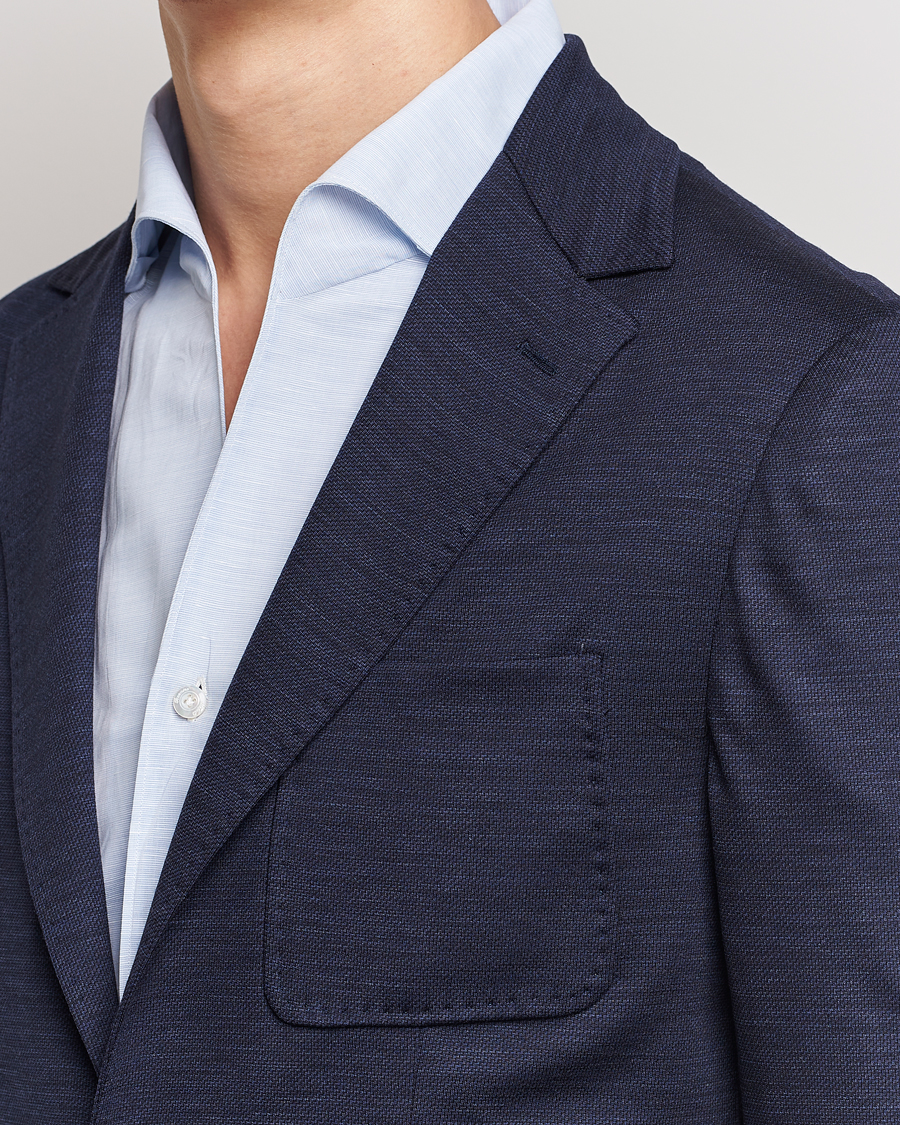 Mies | Pikkutakit | Canali | Wool Jersey Blazer Navy