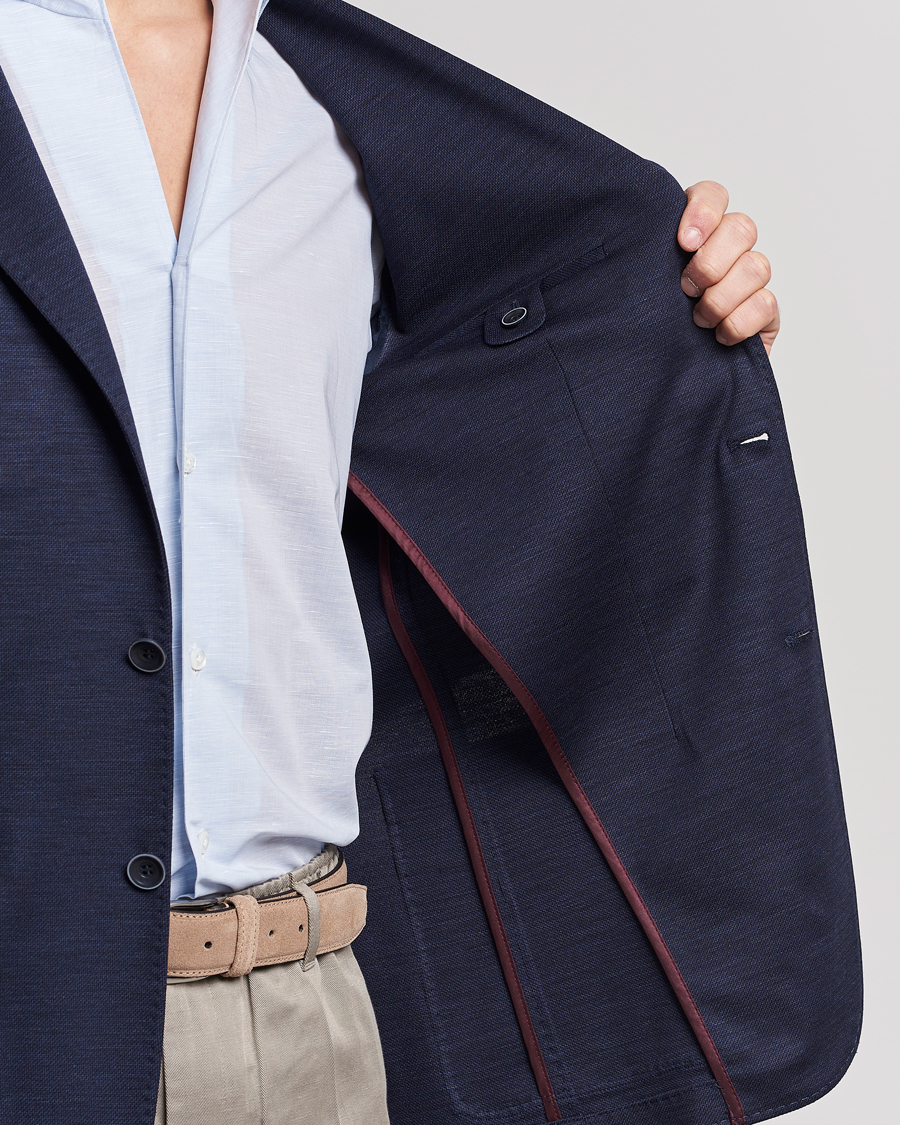 Mies | Pikkutakit | Canali | Wool Jersey Blazer Navy
