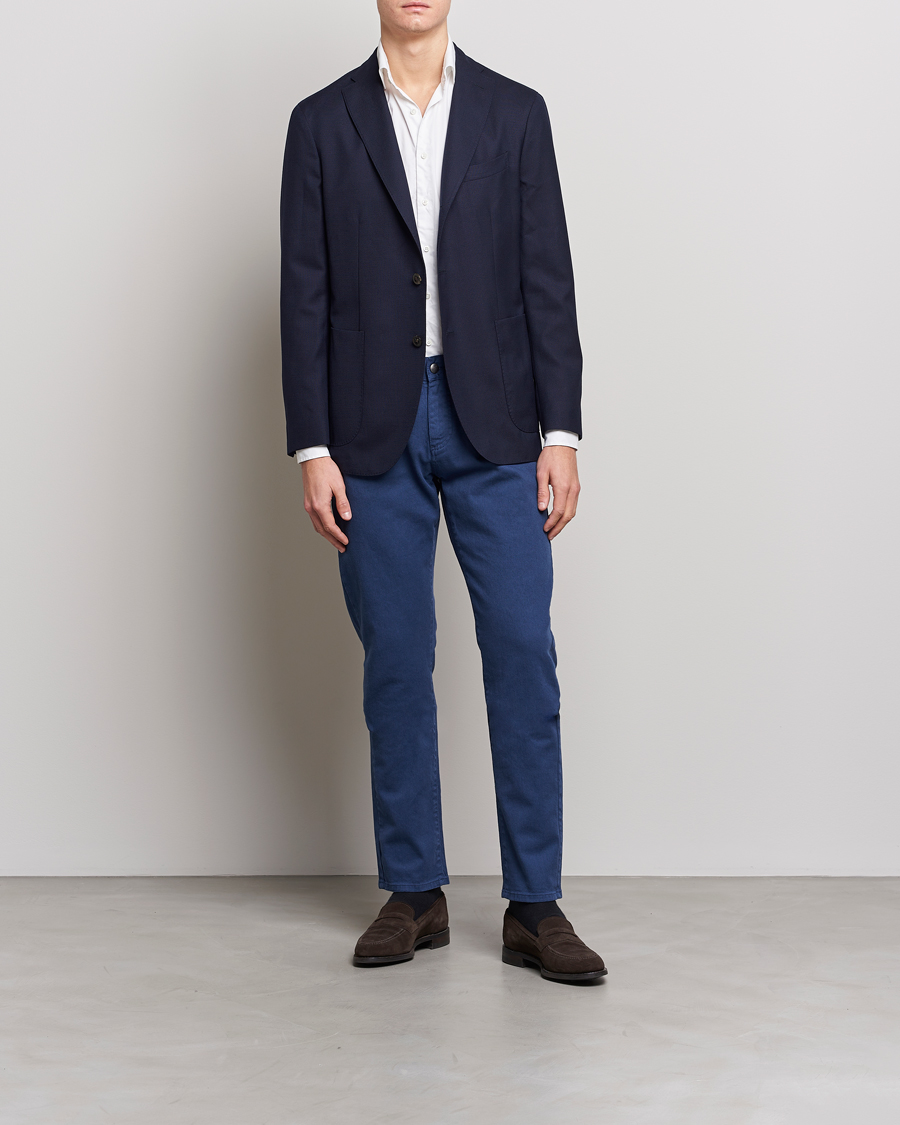 Mies | Housut | Canali | Slim Fit 5-Pocket Pants Dark Blue